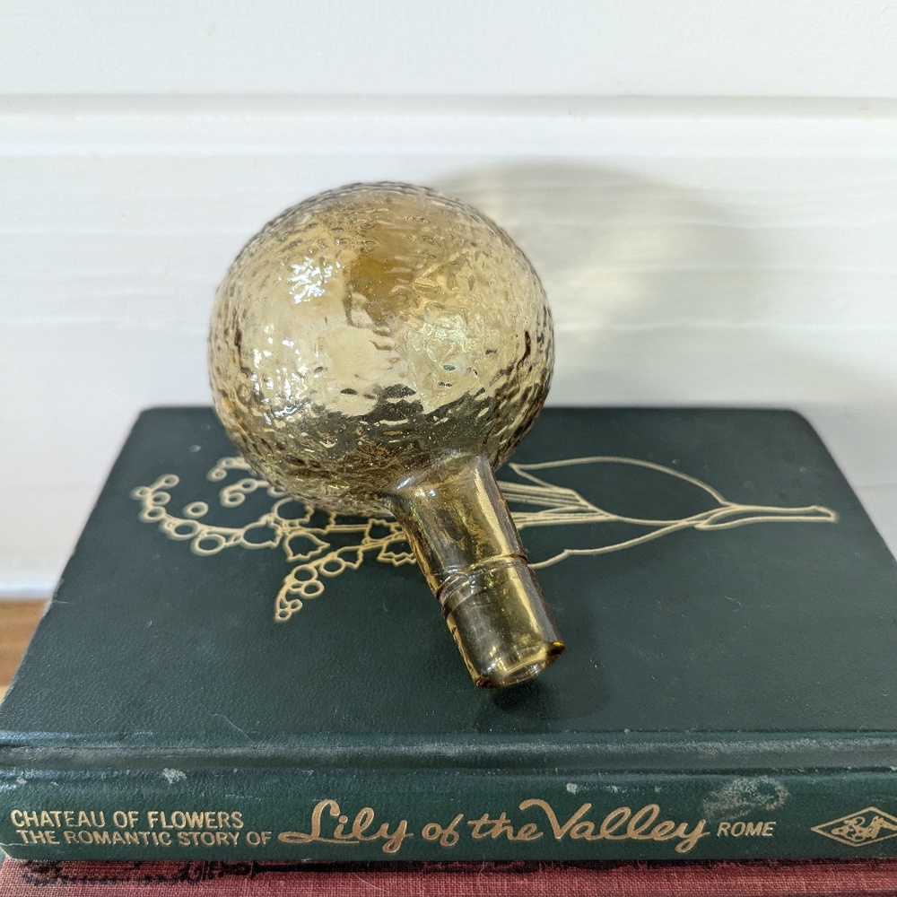 Vintage Amber Round Decanter Stopper Top